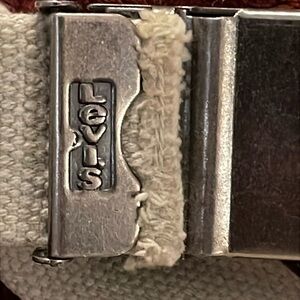 Vintage Levi's‎ Men's 45” overall Military Tan Cotton Fabric Belt Metal Buckle